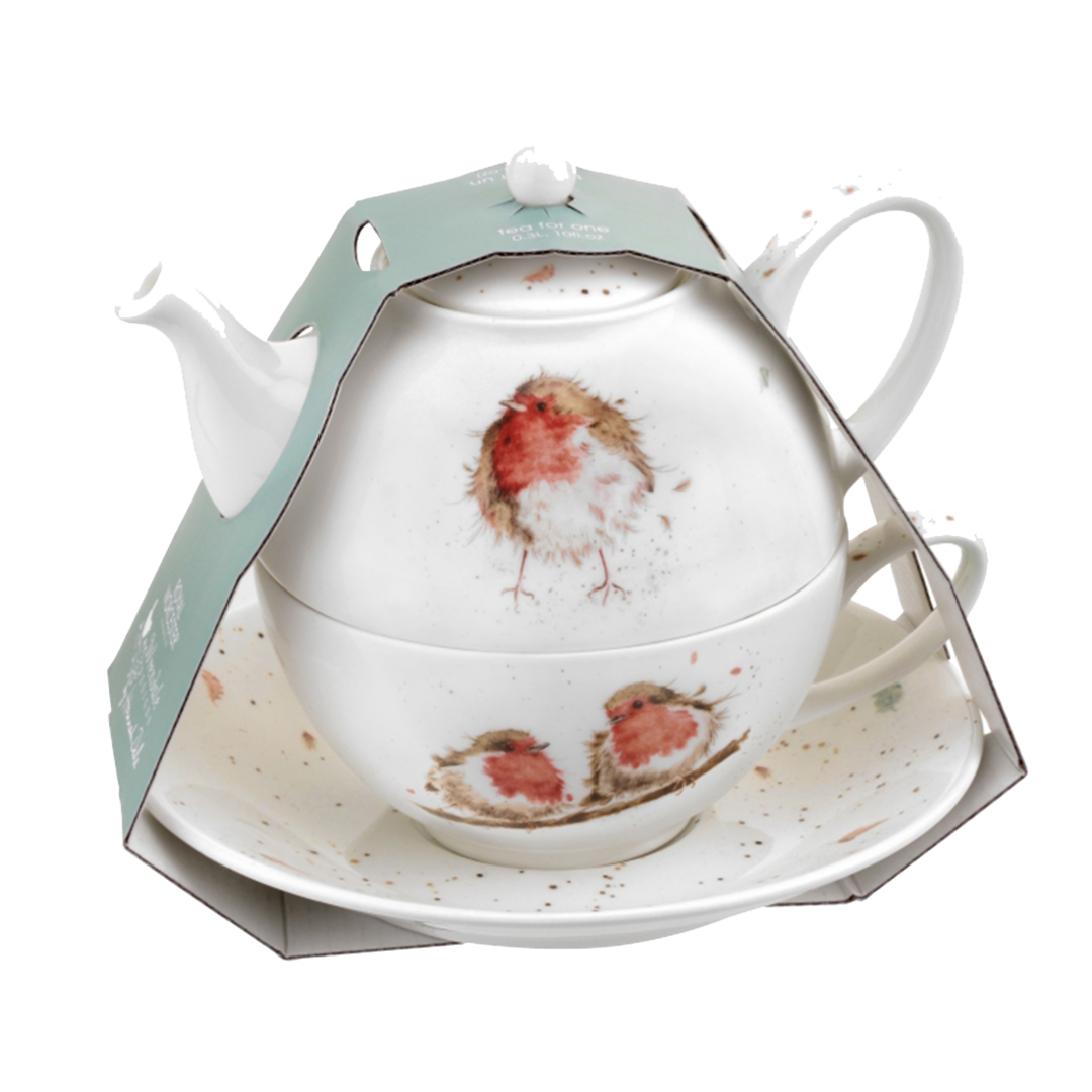 Teekanne & Tasse Tea for one Wrendale Designs - Garden Friend ROTKEHLCHEN