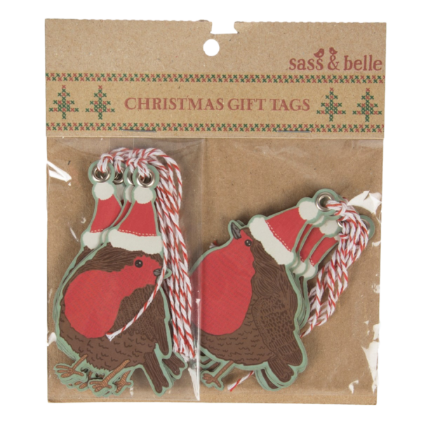 Christmas ROTKEHLCHEN Geschenkanhänger Set of 10