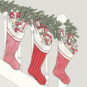 Kartenset Christmas SallyS CHRISTMAS STOCKINGS von Wrendale Designs aus England