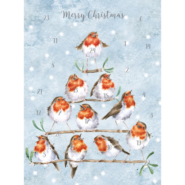 Adventskalender ROCKIN ROBIN Rotkehlchen von Wrendale Designs