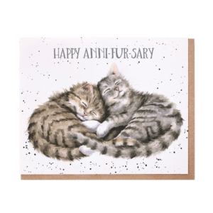 Karte Sprüche Tiere KATZEN Happy Anni-fur-sary von Wrendale Designs