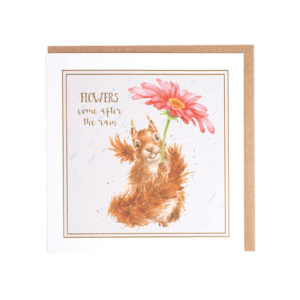 Karte Sprüche Tiere EICHHÖRNCHEN Flowers von Wrendale Designs