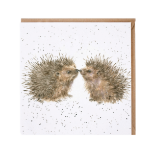 Karte Christmas Igel “Hogs and Kisses” von Wrendale Designs - Quadratisch