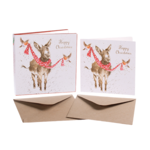 Kartenset Christmas ESEL All wrapped up von Wrendale Designs aus England