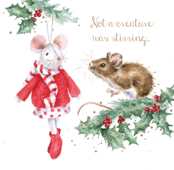 Kartenset Christmas MAUS Not a creature was stirring von Wrendale Designs aus England