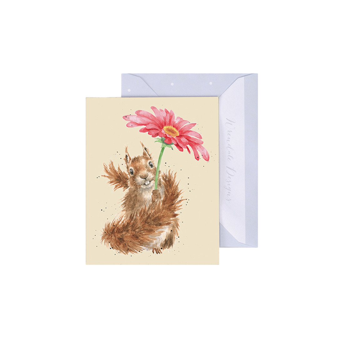 Minikarte EICHHÖRCHEN Flowers come after the rain von Wrendale Designs