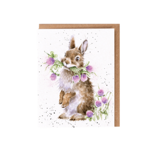 Karte Wildblumen KANINCHEN Head clover heels von Wrendale Designs aus England