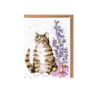 Karte Wildblumen KATZE Whiskers & Wildflowers von Wrendale Designs aus England