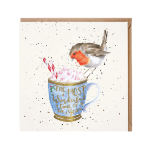 Karte Christmas ROTKEHLCHEN Winter Warmer von Wrendale Designs aus England