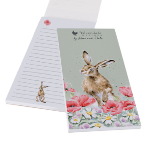 Magnet Block Shopping List HASE "FIELD OF FLOWERS" von Wrendale Designs aus England