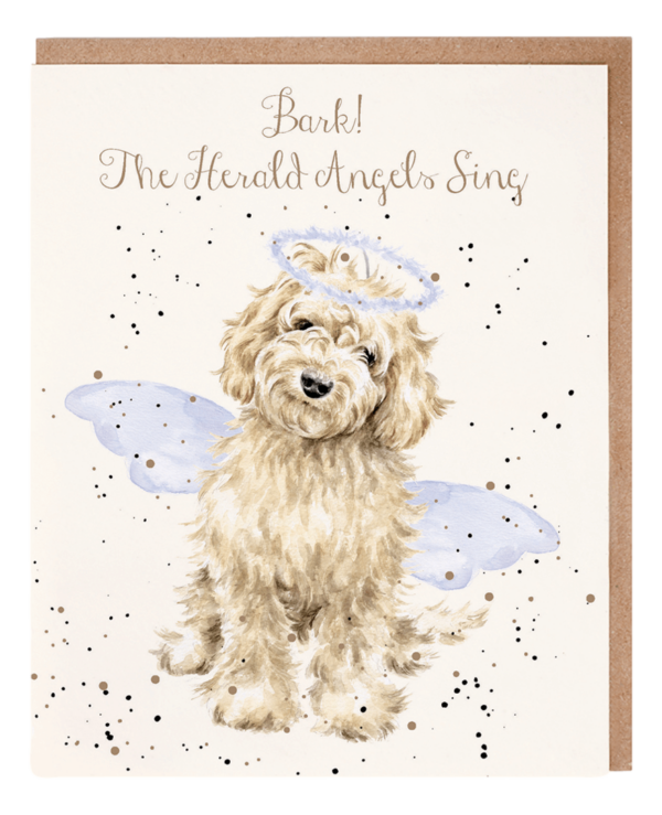 Karte Christmas Labradoodle “Bark! The Herald” von Wrendale Designs