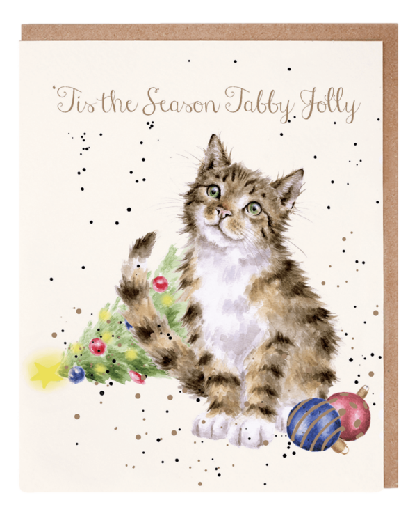 Karte Christmas Katze “Tabby Jolly Cat” von Wrendale Designs