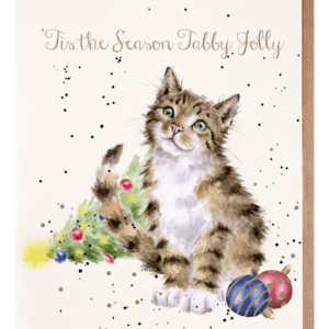 Karte Christmas Katze “Tabby Jolly Cat” von Wrendale Designs