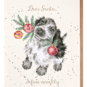 Karte Christmas Hund “Dear Santa…. Define Naughty” von Wrendale Designs