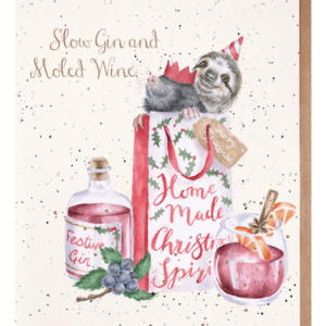 Karte Christmas Maulwurf "Sloe gin and moled wine” von Wrendale Designs