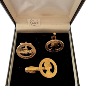 Manschettenknöpfe und Krawattennadel Queen Elizabeth II Half Penny 1967