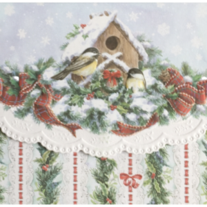 Carol Wilson Weihnachtskarten Vogelhäuschen im Schnee (Bird Box)